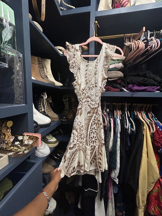 Angel biba rose gold and white sequin mini dress - Picture 3 of 8